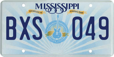 MS license plate BXS049