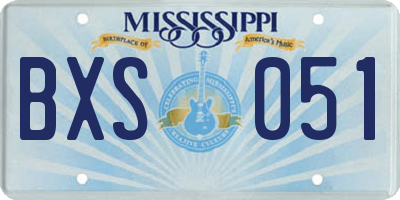 MS license plate BXS051