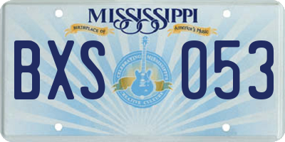 MS license plate BXS053