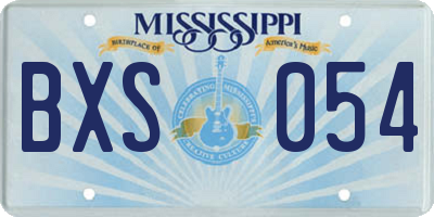 MS license plate BXS054