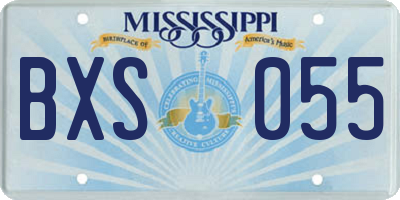 MS license plate BXS055
