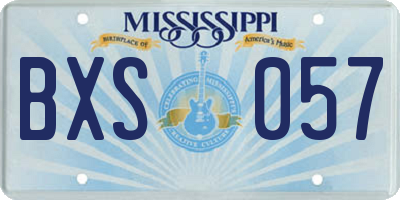 MS license plate BXS057