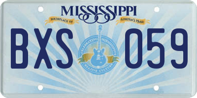 MS license plate BXS059