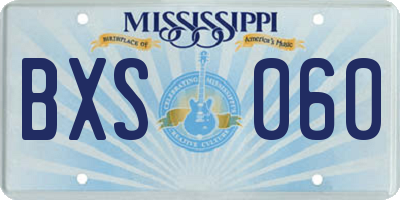 MS license plate BXS060