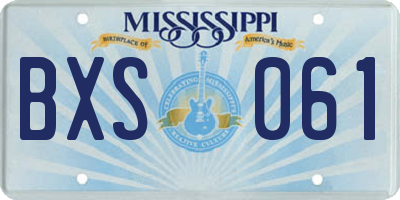 MS license plate BXS061
