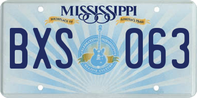 MS license plate BXS063