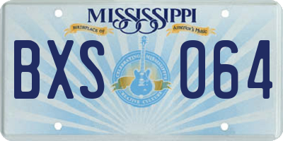 MS license plate BXS064