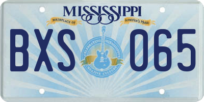 MS license plate BXS065