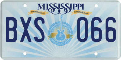 MS license plate BXS066
