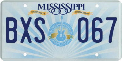 MS license plate BXS067