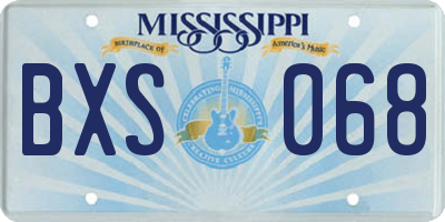 MS license plate BXS068