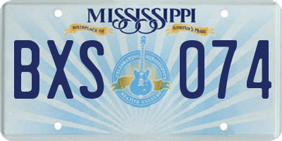 MS license plate BXS074