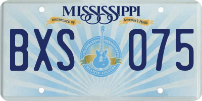 MS license plate BXS075