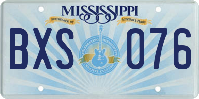MS license plate BXS076