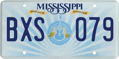 MS license plate BXS079