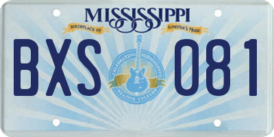 MS license plate BXS081