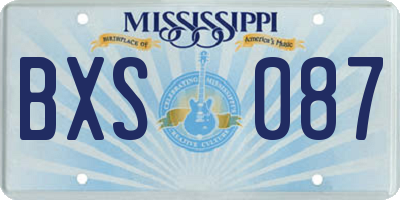 MS license plate BXS087