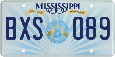 MS license plate BXS089