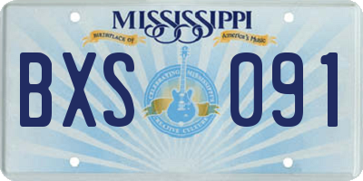 MS license plate BXS091