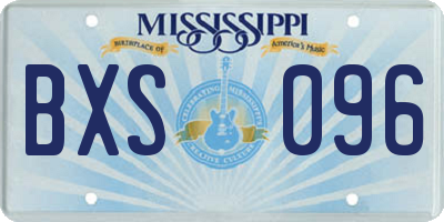 MS license plate BXS096