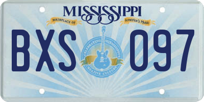 MS license plate BXS097