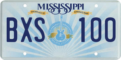 MS license plate BXS100