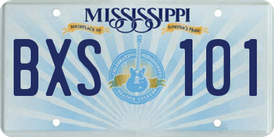 MS license plate BXS101