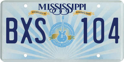MS license plate BXS104