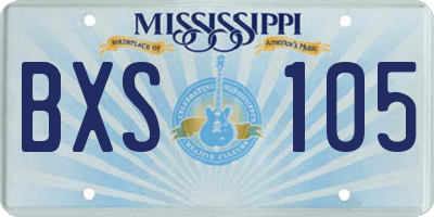 MS license plate BXS105