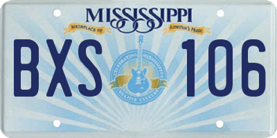 MS license plate BXS106