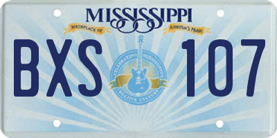 MS license plate BXS107