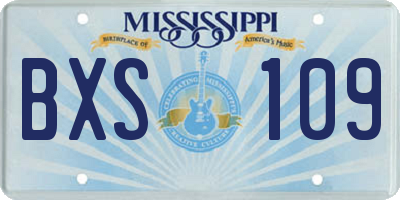 MS license plate BXS109