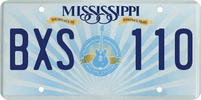 MS license plate BXS110