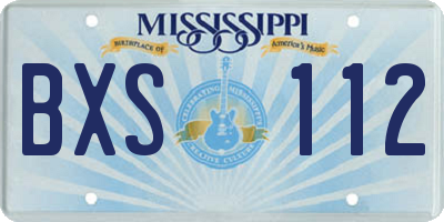 MS license plate BXS112