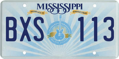 MS license plate BXS113