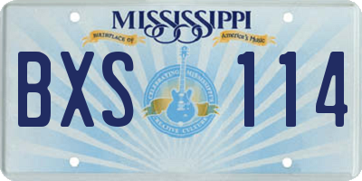 MS license plate BXS114