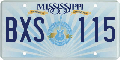 MS license plate BXS115