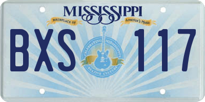 MS license plate BXS117