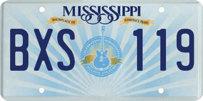 MS license plate BXS119