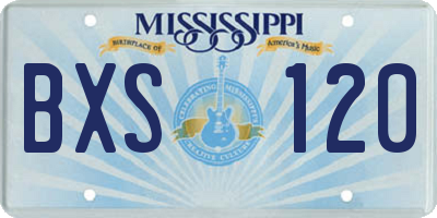 MS license plate BXS120