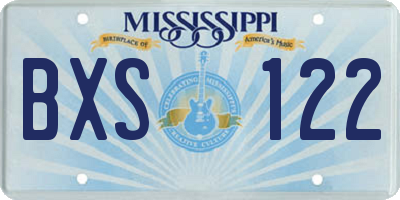 MS license plate BXS122