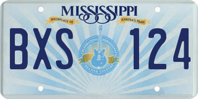 MS license plate BXS124