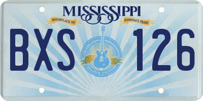 MS license plate BXS126
