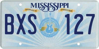 MS license plate BXS127