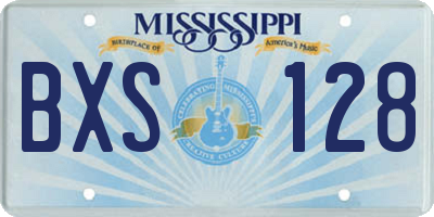 MS license plate BXS128
