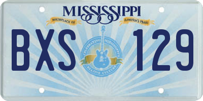 MS license plate BXS129