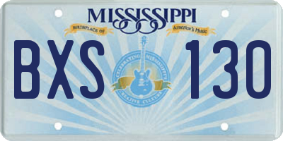 MS license plate BXS130