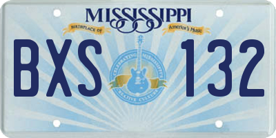 MS license plate BXS132
