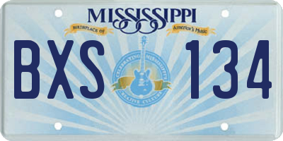 MS license plate BXS134