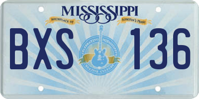 MS license plate BXS136